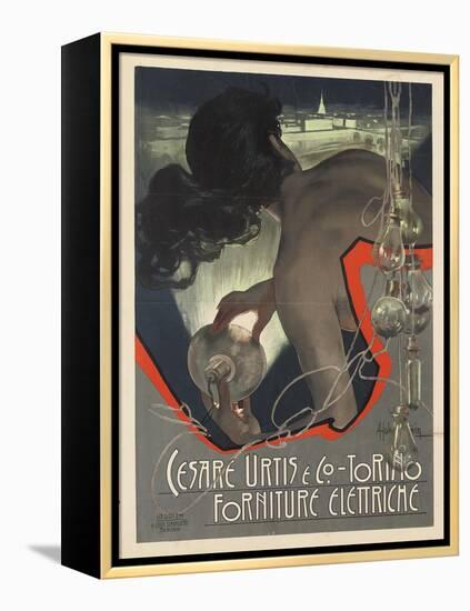 Werbeplakat für den italienischen Leuchtmittelhersteller 'Cesare Urtis &amp; Co.' 1889-Adolf Hohenstein-Framed Premier Image Canvas