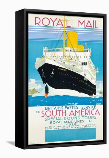 Werbeplakat für den Königlichen Postdienst nach nach Südamerika. Um 1930-Kenneth Shoesmith-Framed Premier Image Canvas
