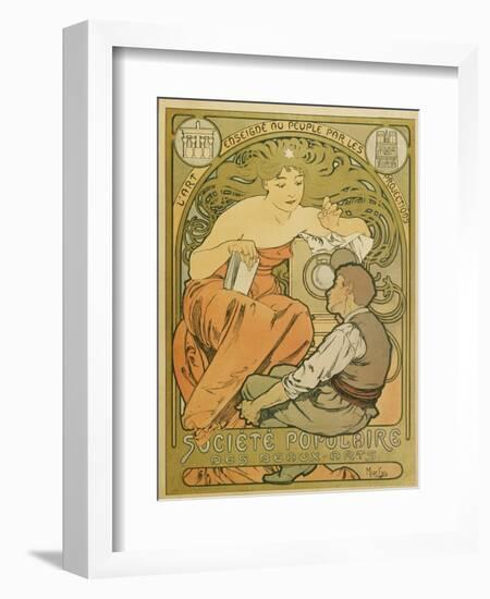 Werbeplakat Fuer Die "Société Populaire Des Beaux-Art", 1897-Alphonse Mucha-Framed Giclee Print