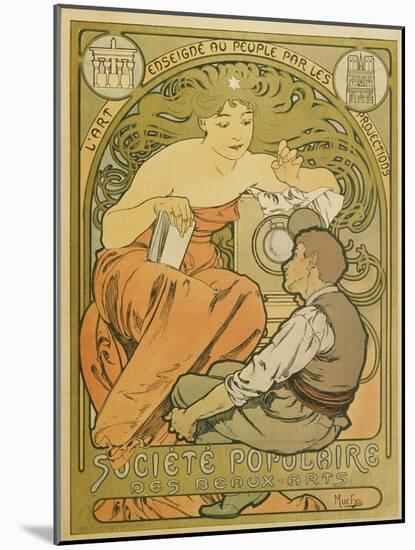 Werbeplakat Fuer Die "Société Populaire Des Beaux-Art", 1897-Alphonse Mucha-Mounted Giclee Print