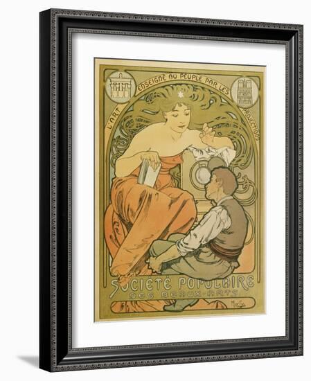 Werbeplakat Fuer Die "Société Populaire Des Beaux-Art", 1897-Alphonse Mucha-Framed Giclee Print