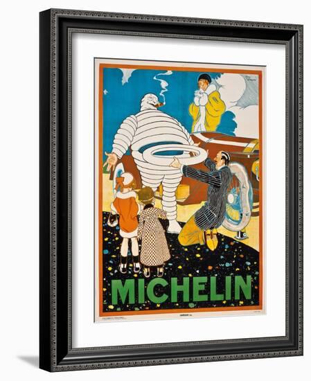 Werbeplakat für 'Michelin'. Ca. 1925-René Vincent-Framed Giclee Print