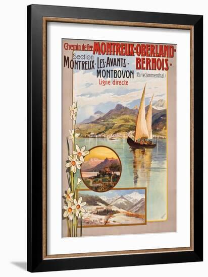 Werbung für die Bahnstrecke Montreux?Lenk im Simmental. Ca. 1910-Anton Reckziegel-Framed Giclee Print