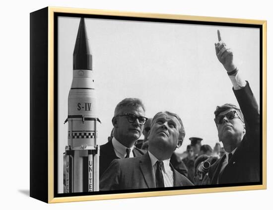 Wernher Von Braun Explains the Saturn Launch System to President Kennedy, Nov. 16, 1963-null-Framed Stretched Canvas