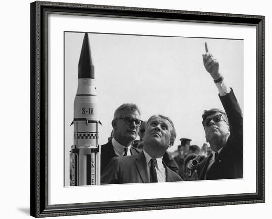 Wernher Von Braun Explains the Saturn Launch System to President Kennedy, Nov. 16, 1963-null-Framed Photo