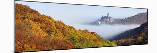 Wernigerode Castle Emerging from Morning Fog, All around Autumnal Woods, Saxony-Anhalt-Andreas Vitting-Mounted Photographic Print