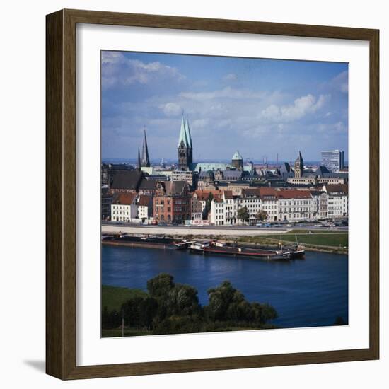 Weser River and Bremen in Germany-Philip Gendreau-Framed Photographic Print