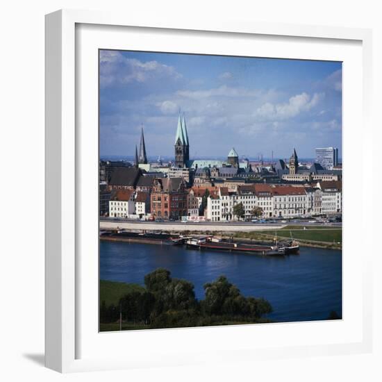 Weser River and Bremen in Germany-Philip Gendreau-Framed Photographic Print