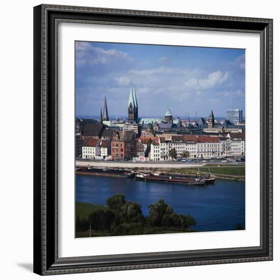 Weser River and Bremen in Germany-Philip Gendreau-Framed Photographic Print