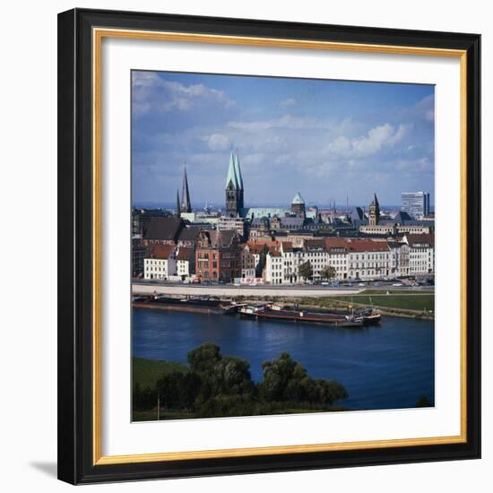 Weser River and Bremen in Germany-Philip Gendreau-Framed Photographic Print