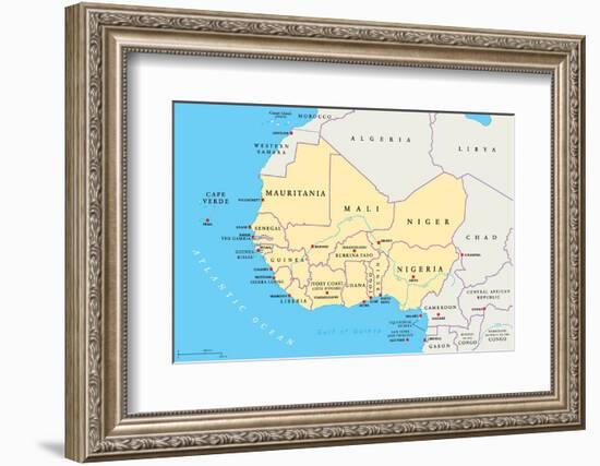 West Africa Region, Political Map-PeterHermesFurian-Framed Photographic Print