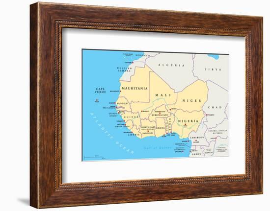 West Africa Region, Political Map-PeterHermesFurian-Framed Photographic Print