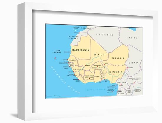 West Africa Region, Political Map-PeterHermesFurian-Framed Photographic Print