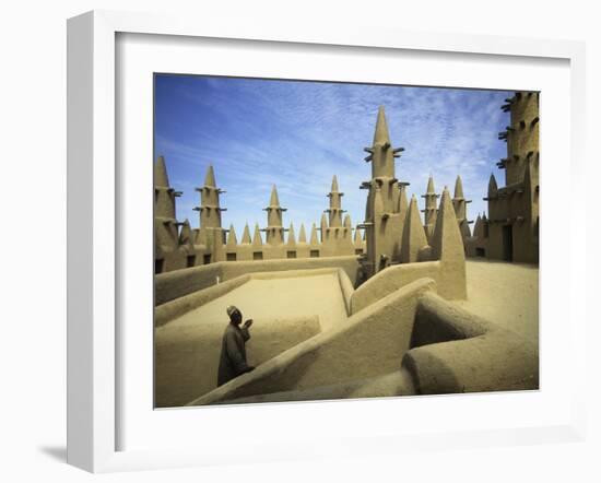 West African Man at Mosque, Mali, West Africa-Ellen Clark-Framed Photographic Print