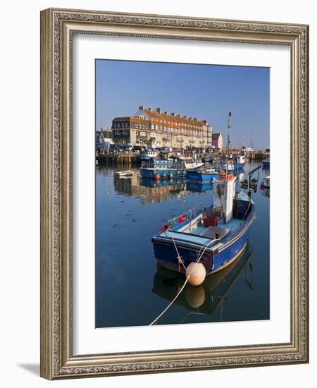 West Bay Harbour with Yachts and Fishing Boats, Bridport, UNESCO World Heritage Site, England-Neale Clarke-Framed Photographic Print