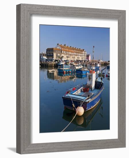 West Bay Harbour with Yachts and Fishing Boats, Bridport, UNESCO World Heritage Site, England-Neale Clarke-Framed Photographic Print