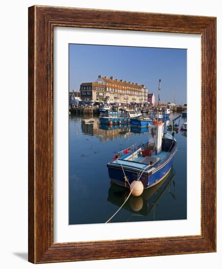 West Bay Harbour with Yachts and Fishing Boats, Bridport, UNESCO World Heritage Site, England-Neale Clarke-Framed Photographic Print