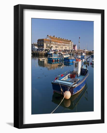 West Bay Harbour with Yachts and Fishing Boats, Bridport, UNESCO World Heritage Site, England-Neale Clarke-Framed Photographic Print