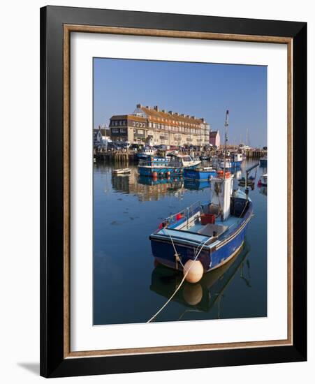 West Bay Harbour with Yachts and Fishing Boats, Bridport, UNESCO World Heritage Site, England-Neale Clarke-Framed Photographic Print