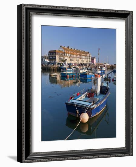 West Bay Harbour with Yachts and Fishing Boats, Bridport, UNESCO World Heritage Site, England-Neale Clarke-Framed Photographic Print