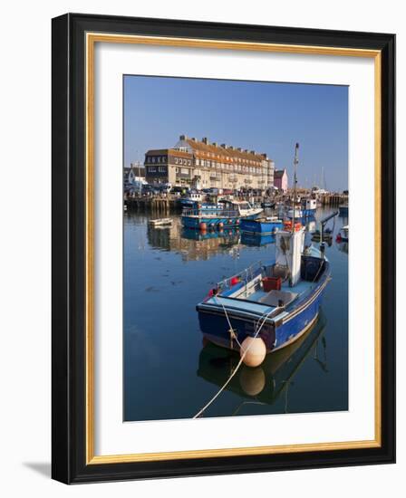 West Bay Harbour with Yachts and Fishing Boats, Bridport, UNESCO World Heritage Site, England-Neale Clarke-Framed Photographic Print