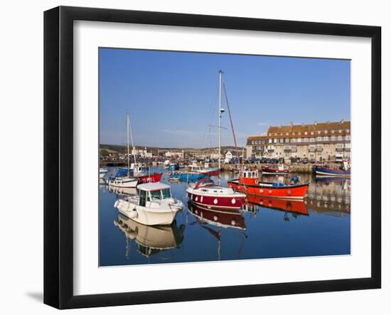 West Bay Harbour with Yachts and Fishing Boats, Bridport, UNESCO World Heritage Site, England-Neale Clarke-Framed Photographic Print