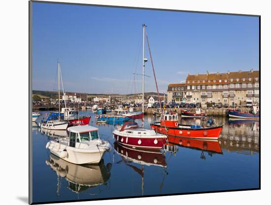 West Bay Harbour with Yachts and Fishing Boats, Bridport, UNESCO World Heritage Site, England-Neale Clarke-Mounted Photographic Print