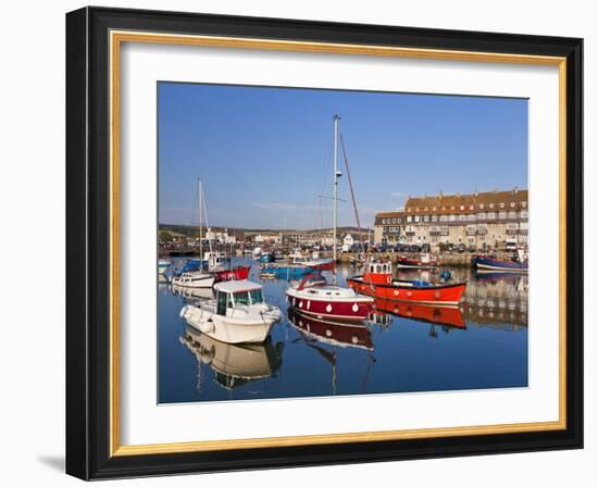 West Bay Harbour with Yachts and Fishing Boats, Bridport, UNESCO World Heritage Site, England-Neale Clarke-Framed Photographic Print