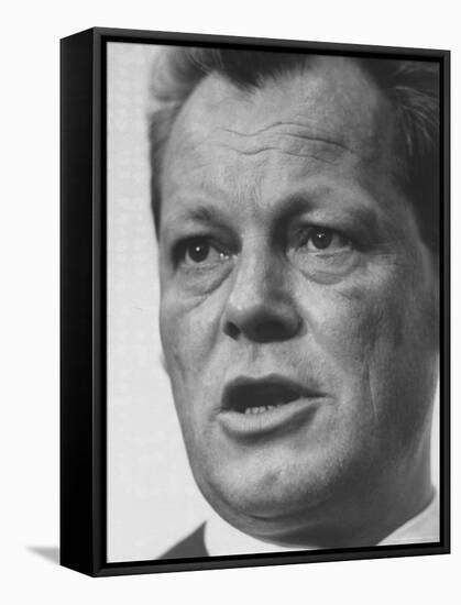 West Berlin Mayor Willy Brandt During Election Rally-Stan Wayman-Framed Premier Image Canvas