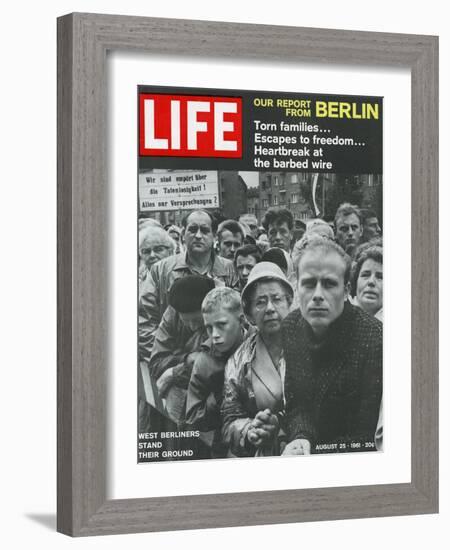 West Berliners Stand their Ground, August 25, 1961-Hank Walker-Framed Photographic Print