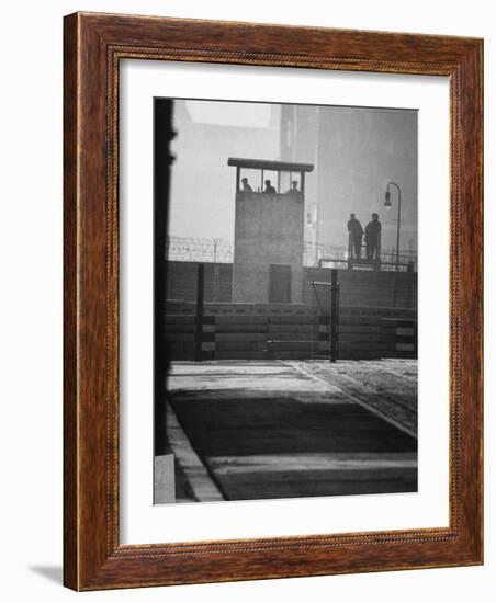 West Berliners Standing on a Sightseeing Platform on the West Side of the Wall-Ralph Crane-Framed Photographic Print