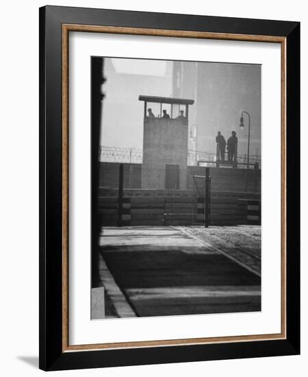 West Berliners Standing on a Sightseeing Platform on the West Side of the Wall-Ralph Crane-Framed Photographic Print