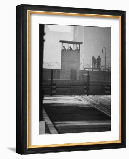 West Berliners Standing on a Sightseeing Platform on the West Side of the Wall-Ralph Crane-Framed Photographic Print