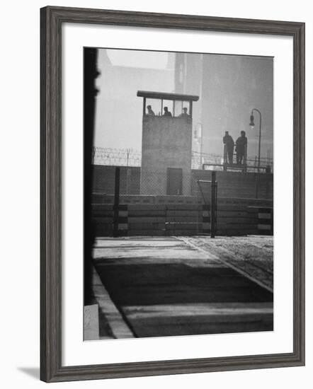 West Berliners Standing on a Sightseeing Platform on the West Side of the Wall-Ralph Crane-Framed Photographic Print