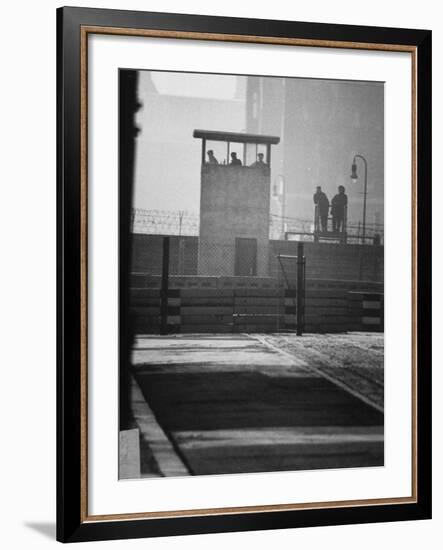 West Berliners Standing on a Sightseeing Platform on the West Side of the Wall-Ralph Crane-Framed Photographic Print