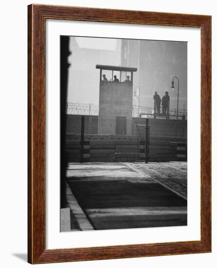 West Berliners Standing on a Sightseeing Platform on the West Side of the Wall-Ralph Crane-Framed Photographic Print