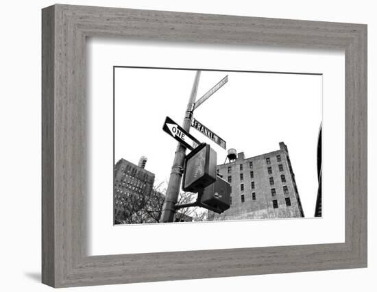 West Broadway and Franklin Street (b/w)-Erin Clark-Framed Art Print