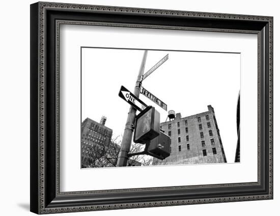 West Broadway and Franklin Street (b/w)-Erin Clark-Framed Art Print