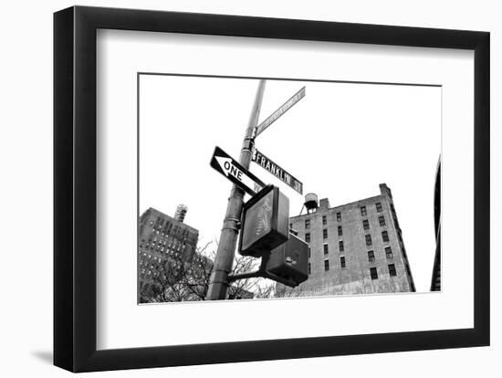 West Broadway and Franklin Street (b/w)-Erin Clark-Framed Art Print