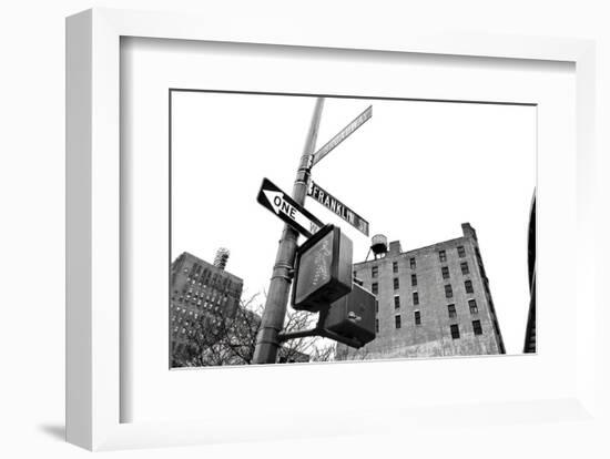 West Broadway and Franklin Street (b/w)-Erin Clark-Framed Art Print