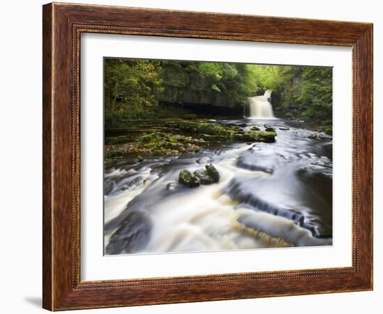 West Burton Waterfall, West Burton, Wensleydale, Yorkshire Dales National Park, Yorkshire, England,-Mark Sunderland-Framed Photographic Print