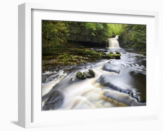 West Burton Waterfall, West Burton, Wensleydale, Yorkshire Dales National Park, Yorkshire, England,-Mark Sunderland-Framed Photographic Print