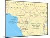 West Central Africa Political Map-Peter Hermes Furian-Mounted Art Print