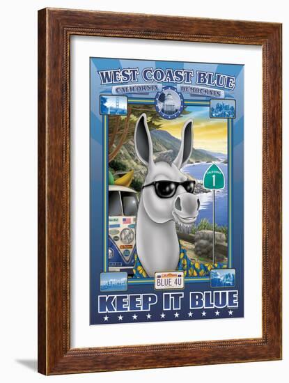 West Coast Blue, California Democrats-Richard Kelly-Framed Art Print