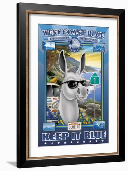 West Coast Blue, California Democrats-Richard Kelly-Framed Art Print