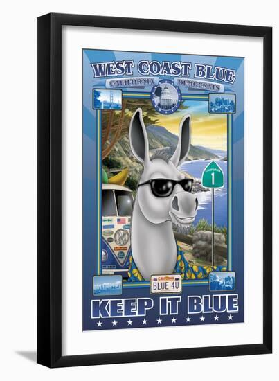 West Coast Blue, California Democrats-Richard Kelly-Framed Art Print