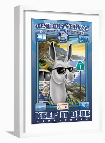 West Coast Blue, California Democrats-Richard Kelly-Framed Art Print