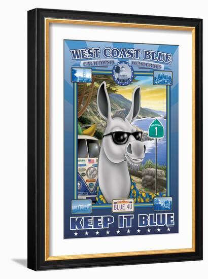West Coast Blue, California Democrats-Richard Kelly-Framed Art Print