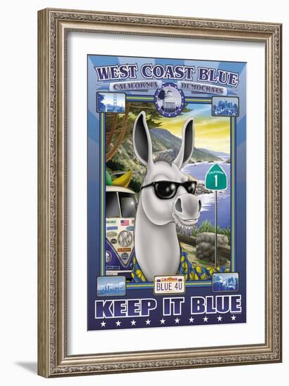 West Coast Blue, California Democrats-Richard Kelly-Framed Art Print