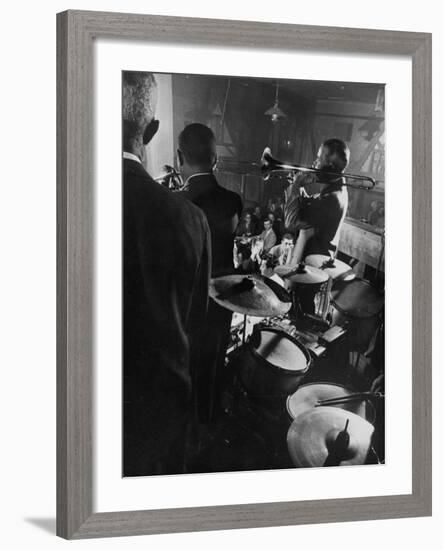 West Coast Jazz 'Kid' Ory Edward, Playing Jazz with a Band-Loomis Dean-Framed Premium Photographic Print